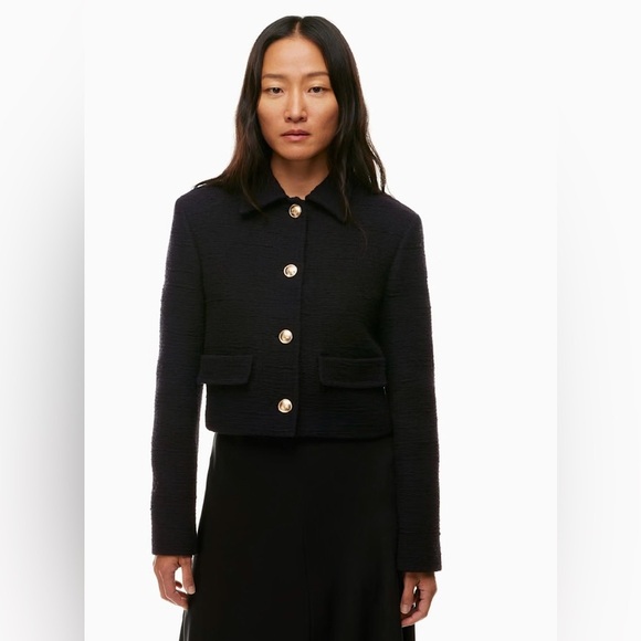 Aritzia Babaton Frances Black Cropped Jacket with Gold Buttons - Picture 5 of 10